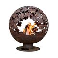 Gardencontrol Leaf Fire Sphere, Rust Metal - Large GA2659158